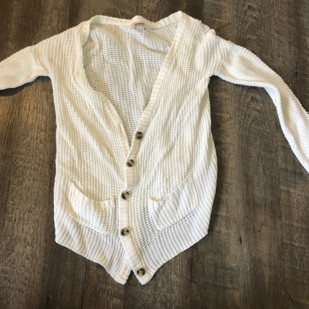 White cardigan with buttons